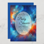 Invitation Fusion de feu et de Baby shower de glace (Devant / Derrière)