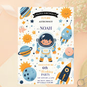 Invitation Futur anniversaire d'astronaute spatial