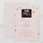 Invitation Futur Baby shower Ballerina Ultrasound (Devant / Derrière)