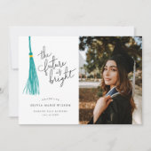 Invitation Futur brillant Turquoise Tassel Graduation Faire-p (Devant)
