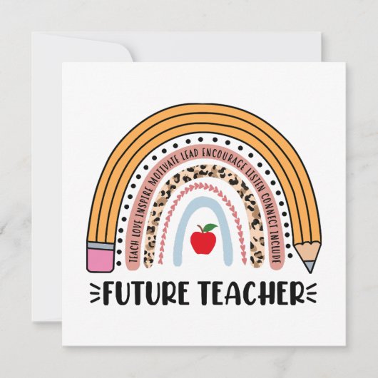 Invitation Futur enseignant, Enseignant en devenir, Enseignan (Devant)