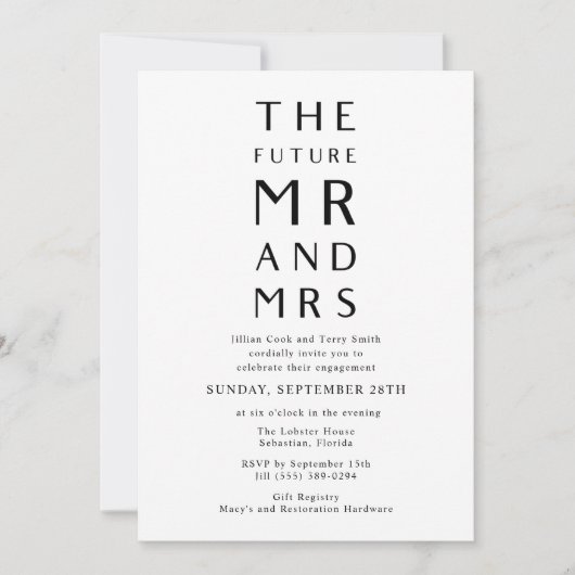 Invitation Futur Groupe d'engagement M. et Mme Photo (Devant)