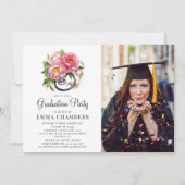 Invitation Futur Infirmière Stethoscope Floral Graduation (Devant)