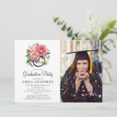 Invitation Futur Infirmière Stethoscope Floral Graduation (Debout devant)