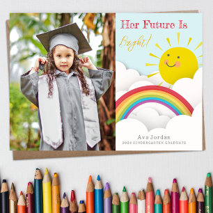 Invitation Futur lumineux Sunshine Rainbow Graduation Photo