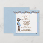 Invitation Futur Maman Ethnique Garçon Shower (Devant / Derrière)