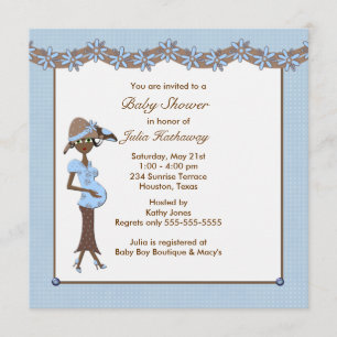 Invitation Futur Maman Ethnique Garçon Shower