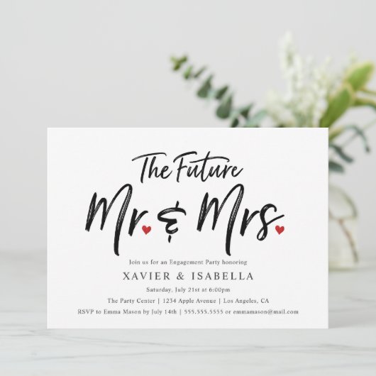 Invitation Futur manuscrit M. & Mme Engagement Party (Debout devant)