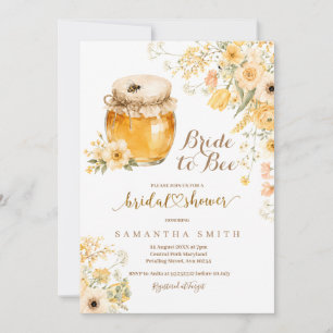 Invitation Futur mariée en abeille pot à miel aquarelle Invit