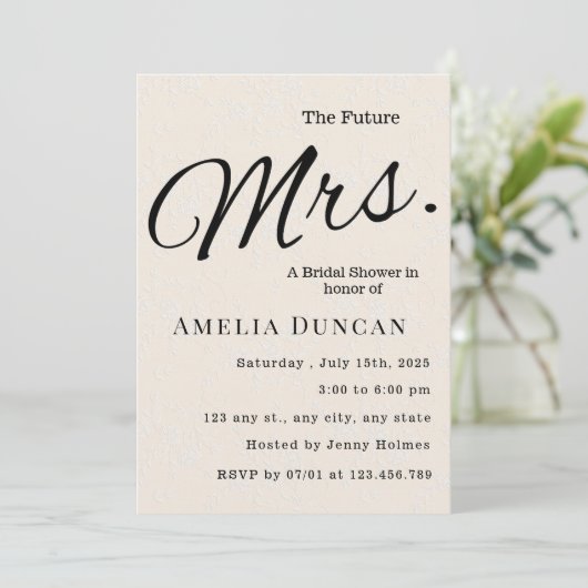 Invitation Futur Mme. (Debout devant)