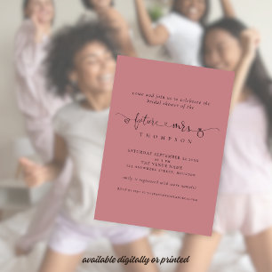 Invitation Futur Mme Fête des mariées Dusty Rose Rose