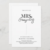 Invitation Futur Mme Simple Moderne Douche nuptiale Invitatio (Devant / Derrière)