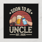 Invitation Futur Oncle 2026 Annonce de Grossesse Rétro (Devant)