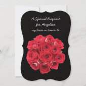 Invitation Futur soeur en droit Bridesmaid Red Roses (Devant)