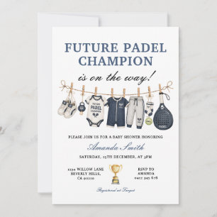 Invitation Futur Vainqueur de Padel Garçon Linge Bébé Shower