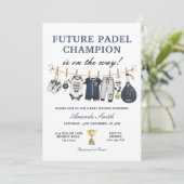 Invitation Futur Vainqueur de Padel Garçon Linge Bébé Shower (Debout devant)