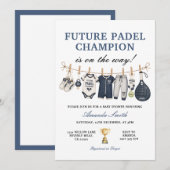 Invitation Futur Vainqueur de Padel Garçon Linge Bébé Shower (Devant / Derrière)