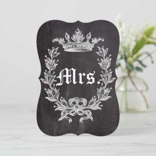 Invitation future épouse Mme chalkboard douche nuptiale (Debout devant)