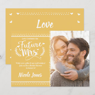Invitation FUTURE MADAME Photo de Shower de Mariage en Or Jau