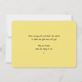 Invitation Future maman abeille avec lunettes Annonce de gros (Dos)