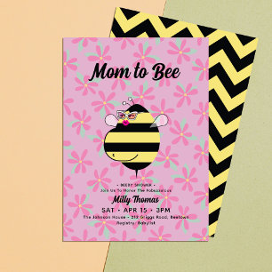 Invitation Future Maman Abeille avec Lunettes Fête de Naissan