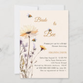 Invitation Future mariée bouquet de fleurs sauvages shower de (Devant)