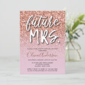 Invitation Future Mme Rose Gold Parties scintillant Fête de l (Debout devant)