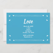 Invitation FUTURE MRS. Fête des mariées bleu rustique (Dos)