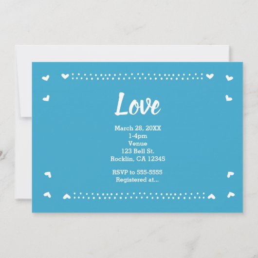 Invitation FUTURE MRS. Fête des mariées bleu rustique (Dos)