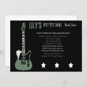 Invitation future Rocker Baby shower Grey (Devant / Derrière)