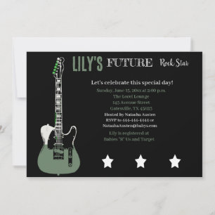 Invitation future Rocker Baby shower Grey