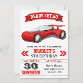 Invitation Futuriste moderne Red Sports voiture fête d'annive (Devant)
