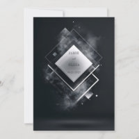 Futuriste Noir Blanc Géométrique Diamant Fumé