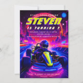 Invitation Futuristic Go-Kart Racing Birthday Party (Devant)