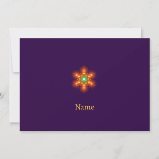 Invitation Futuristic Neon Glow Flower Graphic (Devant)