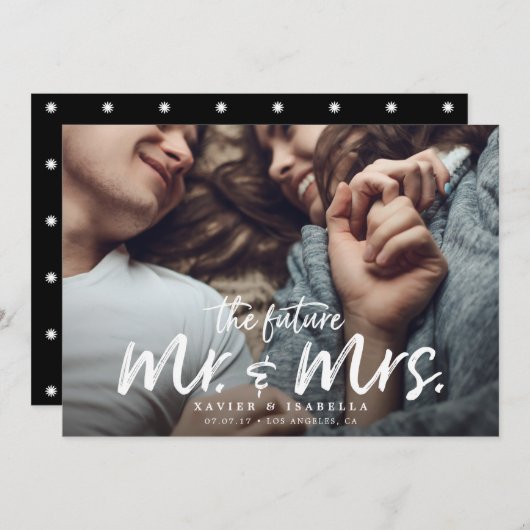 Invitation Futurs M. et Mme Engagement Save The Date (Devant / Derrière)