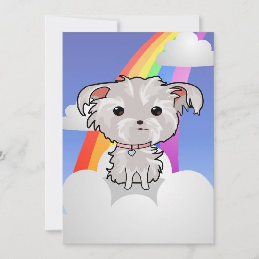 Invitation Fuzzy Puppy et Rainbow (Devant)