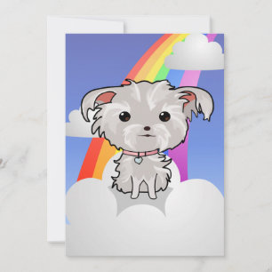 Invitation Fuzzy Puppy et Rainbow