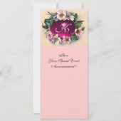 INVITATION GABARIT DE PHOTO AVEC ROSES SAUVAGES ET RUBAN ROSE (Dos)