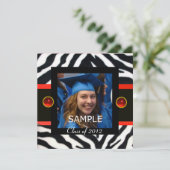 INVITATION GABARIT DE PHOTO MONOGRAMME FOURRURE ZÈBRE NOIR RO (Debout devant)