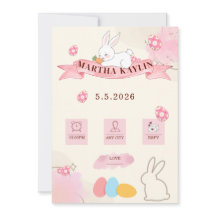 Gabarit Pastel de Lapin Mignon pour Baby Shower