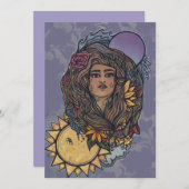 Invitation Gaia mère Terre déesse Tarot monde (Devant / Derrière)