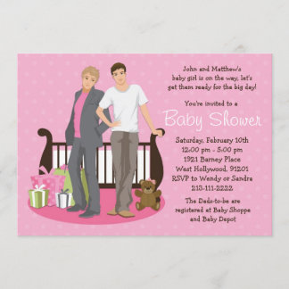 Invitation gaie de baby shower de papas pour la