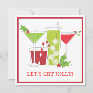 Invitation gaie de cocktail de Noël de houx