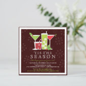 Invitation gaie de cocktail de Noël de houx (Debout devant)