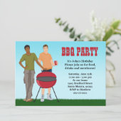 Invitation gaie de partie de BBQ (Debout devant)