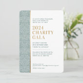 Invitation GALA BALL élégant damé vert foncé sauge or (Debout devant)