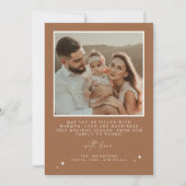 Invitation GALA Boho Terracotta Arch Joyeux et lumineux Noël (Dos)