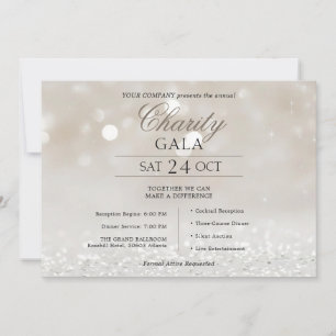 Invitation Gala de charité de la Elegant Ivory Silk Company
