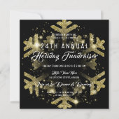Invitation Gala de collecte de fonds Gold & Black Holiday Cor (Devant)